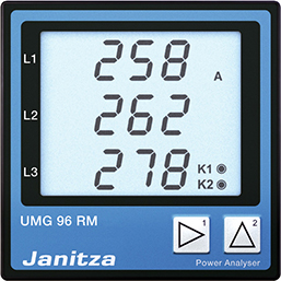 Universal-Messgerät für festen Einbau mit Mikroprozessor und Datenschnittstelle